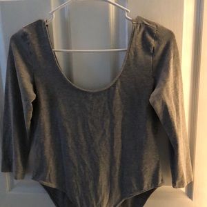 grey bodysuit